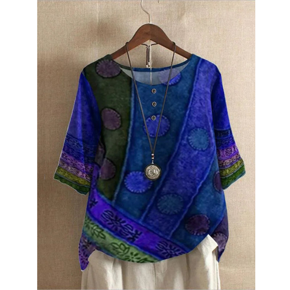 Fiora | Comfortable Colorful Top With Half Sleeves