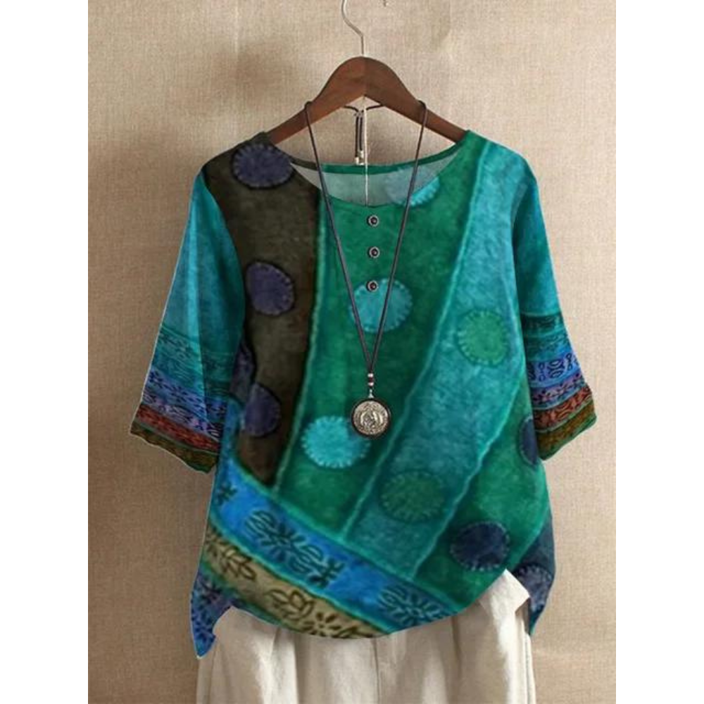 Fiora | Comfortable Colorful Top With Half Sleeves